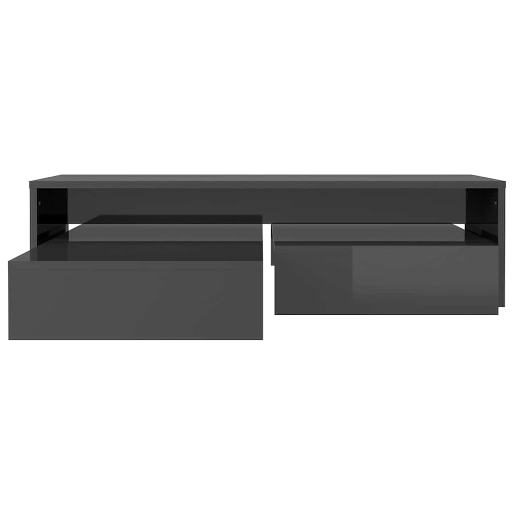 Nesting Coffee Table Set High Gloss Grey 100x100x26.5 cm