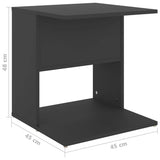 Side Table Grey 45x45x48 cm Engineered Wood