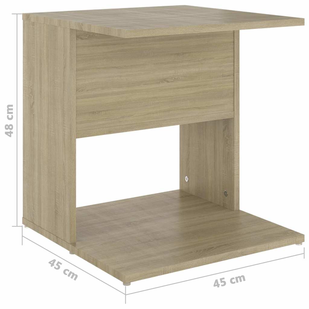 Side Table Sonoma Oak 45x45x48 cm Engineered Wood