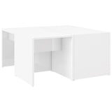 Coffee Tables 4 pcs High Gloss White 33x33x33 cm Engineered Wood - Front View
