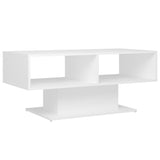 Coffee Table White 103.5x50x44.5 cm Engineered Wood - Front View