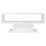 Coffee Table White 103.5x50x44.5 cm Engineered Wood - Side View