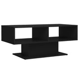 Coffee Table Black 103.5x50x44.5 cm Engineered Wood - Front View