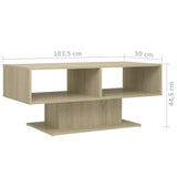 Coffee Table Sonoma Oak 103.5x50x44.5 cm Engineered Wood - Rear View