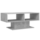 Coffee Table Concrete Grey 103.5x50x44.5 cm Engineered Wood - Front View