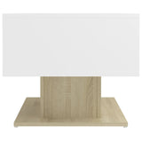 Coffee Table White and Sonoma Oak 103.5x50x44.5 cm Engineered Wood - Top-Down View