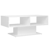 Coffee Table High Gloss White 103.5x50x44.5 cm Engineered Wood - Front View