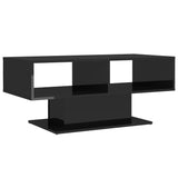 Coffee Table High Gloss Black 103.5x50x44.5 cm Engineered Wood - Front View