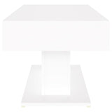 Coffee Table White 96x50x45 cm Engineered Wood - 45-Degree Angle
