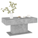 Coffee Table Concrete Grey 96x50x45 cm Engineered Wood - Side View