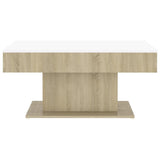 Coffee Table White and Sonoma Oak 96x50x45 cm Engineered Wood