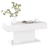 Coffee Table High Gloss White 96x50x45 cm Engineered Wood