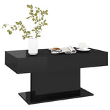 Coffee Table High Gloss Black 96x50x45 cm Engineered Wood - Side View