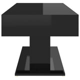 Coffee Table High Gloss Black 96x50x45 cm Engineered Wood - 45-Degree Angle