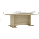 Coffee Table Sonoma Oak 103.5x60x40 cm Engineered Wood - Rear View