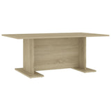Coffee Table White and Sonoma Oak 103.5x60x40 cm Engineered Wood - Front View