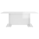 Coffee Table High Gloss White 103.5x60x40 cm Engineered Wood - Top-Down View