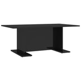 Coffee Table High Gloss Black 103.5x60x40 cm Engineered Wood - Front View