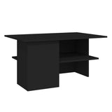 Coffee Table Black 90x60x46.5 cm Engineered Wood - Front View