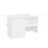Coffee Table High Gloss White 90x60x46.5 cm Engineered Wood - Front View