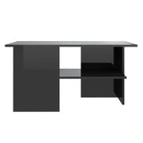 Coffee Table High Gloss Black 90x60x46.5 cm Engineered Wood - Side View