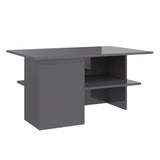 Coffee Table High Gloss Grey 90x60x46.5 cm Engineered Wood - Front View