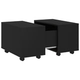 Coffee Table Black 60x60x38 cm Engineered Wood - Front View