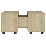 Coffee Table Sonoma Oak 60x60x38 cm Engineered Wood - Rear View