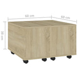 Coffee Table Sonoma Oak 60x60x38 cm Engineered Wood - Low Angle