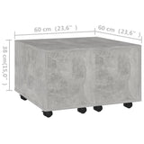 Coffee Table Concrete Grey 60x60x38 cm Engineered Wood - Low Angle