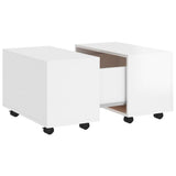Coffee Table High Gloss White 60x60x38 cm Engineered Wood - Front View