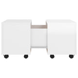 Coffee Table High Gloss White 60x60x38 cm Engineered Wood - Rear View