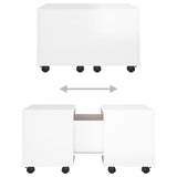 Coffee Table High Gloss White 60x60x38 cm Engineered Wood - Close-Up Angle