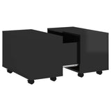 Coffee Table High Gloss Black 60x60x38 cm Engineered Wood - Front View