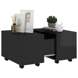 Coffee Table High Gloss Black 60x60x38 cm Engineered Wood - Top-Down View