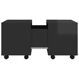 Coffee Table High Gloss Black 60x60x38 cm Engineered Wood - Rear View