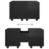 Coffee Table High Gloss Black 60x60x38 cm Engineered Wood - Close-Up Angle