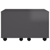 Coffee Table High Gloss Grey 60x60x38 cm Engineered Wood - 45-Degree Angle