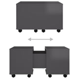 Coffee Table High Gloss Grey 60x60x38 cm Engineered Wood - Close-Up Angle