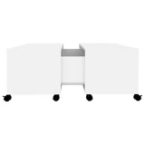 Coffee Table White 75x75x38 cm Engineered Wood - 45-Degree Angle