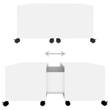 Coffee Table White 75x75x38 cm Engineered Wood - Close-Up Angle