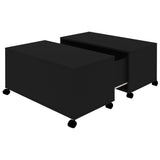 Coffee Table Black 75x75x38 cm Engineered Wood - Front View
