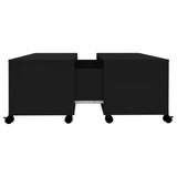 Coffee Table Black 75x75x38 cm Engineered Wood - 45-Degree Angle