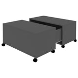 Coffee Table Grey 75x75x38 cm Engineered Wood - Front View