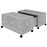 Coffee Table Concrete Grey 75x75x38 cm Engineered Wood - Front View