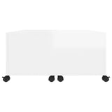 Coffee Table High Gloss White 75x75x38 cm Engineered Wood - Rear View