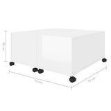 Coffee Table High Gloss White 75x75x38 cm Engineered Wood - Low Angle