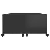 Coffee Table High Gloss Black 75x75x38 cm Engineered Wood - Rear View