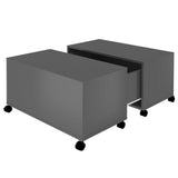 Coffee Table High Gloss Grey 75x75x38 cm Engineered Wood - Front View