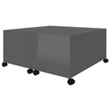Coffee Table High Gloss Grey 75x75x38 cm Engineered Wood - Top-Down View